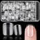 240pc Square Gel Nail Tips Short Fake Nails Clear Press on Nails Acrylic Nails Tips, 12 Size XS Full Cover Nail tips Square Soft Gel Nail Tips False Nails Extension Artificial Fingernail