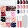 288pc Round Almond Press on Nails Short Fake Nails with Glue and Adhesive Tabs, 12 Sizes Acrylic Nails Press on Nails Short Oval Glue on Nails, Artificial False Nails Press ons Stick on Nails