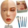 Makeup Practice Face, Liflikee Makeup Mannequin Face with Makeup Practice Face Board,Silicone Full Face Practice Eyelash Eye Shadow, for Emerging Makeup Artist, Girl's Gift, Reusable makeup Face(C01)