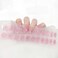 Semi Cured Gel Nail Strips Glitter Pink Nail Stickers Clear Full Nail Wraps for Women Nail Art Design