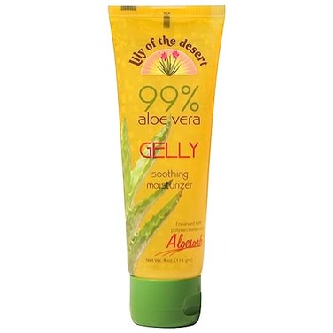 Lily Of The Desert Gelly Moisturizer - 99% Organic Aloe Vera Gel for Skin, After Sun Care with Aloe, Vitamin E Oil, and Vitamin C for Sunburn Relief, 4 Fl Oz