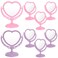 8 Pcs Heart Mirror Purple Pink Heart Shaped Mirror Spa Party Supplies for Girls Makeup Spa Birthday Party Favors