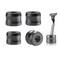 Linkidea 4 Pack Safety Razor Stand, Opening Dia 0.7" (18.5mm) Aluminum Alloy Men's Shaving Stand for Bathroom Countertops Compatible with Merkur 34HD, Gillette Fusion 5 ProGlide (Dark Grey)