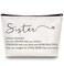 Sister Choice Makeup Organizer Bag, Inspirational Handmade Idea Presents for Women, You Are Braver Than You Think, Sis Best Friends Birthday Women's Day Bridesmaid Party Cosmetic Toiletry Bag