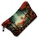 Floral Fox Makeup Bag Folk Art Painting Small Organizer Zipper Pouch Fox In Forest Print Cosmetic Bag Present for Women Fox Lovers Friends