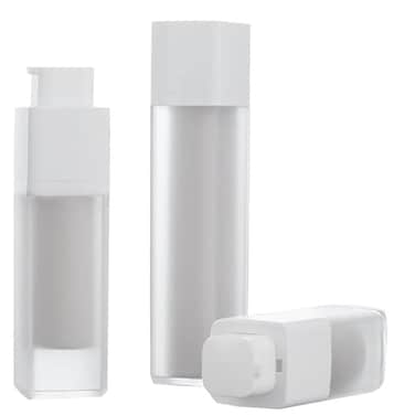 2pcs Square Essence Dispensers Frosted Airless Pump Bottles Plastic Refillable Empty Pump Bottles For Foundation Cream Lotion Pump Bottles 50ml