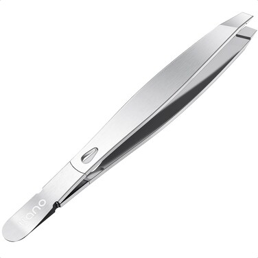 llano Tweezers For Women Facial Hair, Professional Precision Eyebrow Tweezers for Women and Men, Stainless Steel Slanted Hair Removal Tweezers, Eyebrow Plucker Tweezers