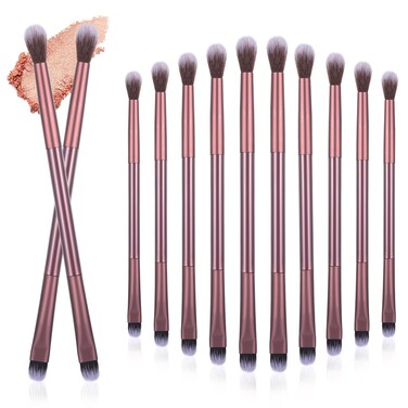 12 Pcs Eyeshadow Smudge Brush 2 in 1 Eye Shadow Brushes, Concealer Makeup Brush Foundation Makeup Applicator for Blending Eye Shadow Liner