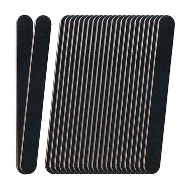 24 Pack Professional Emery Boards - 100/180 Grit Nail File Pack for Acrylic and Natural Nails, Black