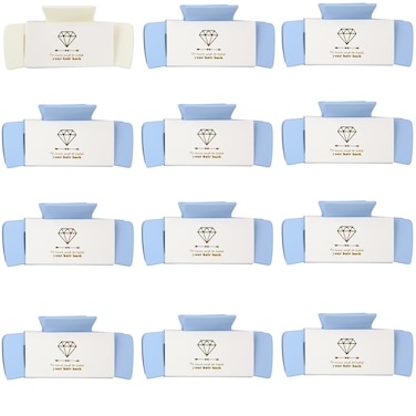 Bridesmaid Hair Claws Bachelorette 4.1 Inch Square Hair Clips Set of 12 Bridal Shower Hair Claw Clips ideas Gift for Wedding Party Favors Bridesmaid Proposal Gifts (White&amp;amp;Dusty Blue)