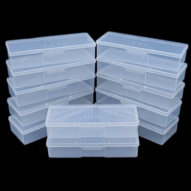Clear Manicure Tool Box, Personal Nail Box Storage Case for Organizing, Plastic Nail Tool Box for Manicure Pedicure Kit (12pcs)