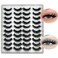 Cat Eye Lashes Pack Wispy Natural Lashes Mink 8-16mm Full Strip Fake Lashes Volume Curly Cateye False Eyelashes Natural Look (20 pairs)