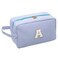 Long Keeper Cosmetic Bags - Women Chenille Letter Makeup Bag Travel Make Up Organizer Bag Toiletry Pouch with Handle Strap (Blue)