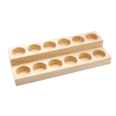 Wooden Essential Oil Display Stand Solid Wood Essential Oil Holder with 2 Tier Display Organizer Cases Cosmetic Storage Organizer Rack for Organizing Displaying Holds 12 Bottles