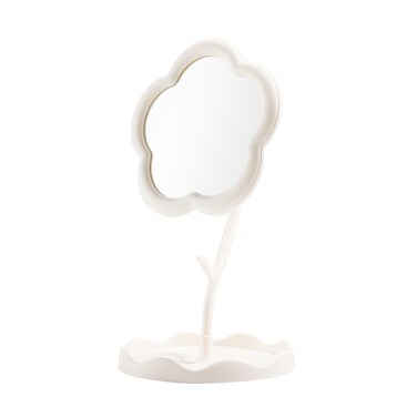 LONGSHENG - SINCE 2001 - White Desktop Makeup Mirror Flower Compact Mirror Children's Room Decor Bathroom or Bedroom Birthday Party Favors Birthday for Girls Women