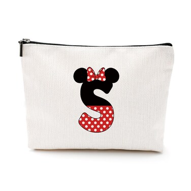 Cute Cartoon Mouse Gifts Initial A-Z Personalized Makeup Bag Monogrammed Cosmetic Bags Magic Mouse Stuff Funny Mouse Themed Gifts Mouse Lover Gifts Wizard Gifts Birthday Gifts for Women Girls (S)