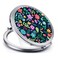 Compact Mirror for Women,Round Mini Pocket Travel Makeup Mirror,Pretty Portable Folding Small Pocket Mirror for Handbag,Purse,Double Sided Handheld Pocket MirrorSilver Blooming Flower