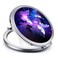 Compact Mirror for Women,Round Mini Pocket Travel Makeup Mirror,Pretty Portable Folding Small Pocket Mirror for Handbag,Purse,Double Sided Handheld Mirror(Silver Purple Butterfly)