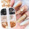 Mica Marble Nail Art Flakes, Autumn Winter Holographic Japanese Style 3D Nail Glitter Sequins Design Marble Nail Slices Acrylic Nails Supplies for Women Manicure Charms Decorations Resin Nail Art Tips