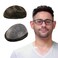 Lordhair Toupee for Men with 100% European human hair 8x10 inch Hairpiece for Men 0.03mm Ultra Thin Skin Hairsystem All V-looped Mens Toupee (Medium Dark Brown)