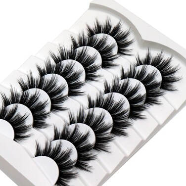 Losha False Lashes Natural Look Wispy Faux Mink Eyelashes Resuable Lightweight False Eyelashes 7 Pairs Pack Everyday Lashes