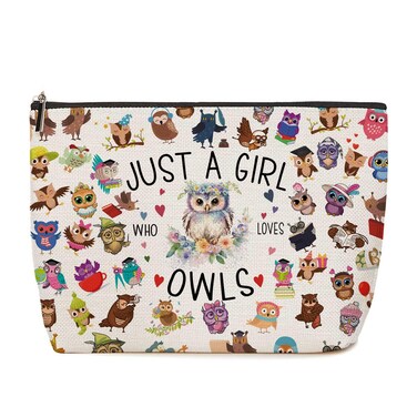 Lovdazzles Funny Owl Makeup Bag - Multicolor 1084 - Waterproof Fabric - Perfect for Travel/On-The-Go &amp; Bathroom Organization - Great Gift for Women