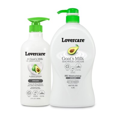 Lover's Care Goat Milk Body Lotion for Dry Skin Avocado 27.05 oz (800ml) - Combo Body Lotion &amp; Body Wash&hellip;