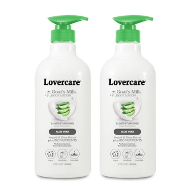 Lovercare Goat Milk Body Lotion for Dry Skin Aloe Vera 27.05oz (800ml) - Pack of 2&hellip;