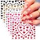 6 Sheets Glitter Heart Nail Stickers 3D Shiny Love Heart Nail Decals Self Adhesive Valentine's Day Nail Art Stickers Colorful Glitters Heart Designs DIY Valentines Nails Manicure Decorations Charms