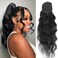 LUMIERE Drawstring Ponytail For Black Women Body Wave Ponytail Extension Human Hair Drawstring Ponytail For Black Women 100g 12A Remy Human Hair Ponytail Natural Black 12 Inch