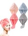 Bath Pre Dry Hair Towel 4-Piece Set Quick Dry Extra Absorbent Lightweight Turban with Button Hair Drying Wrap Bathroom Girl Friend Family Mom Gift