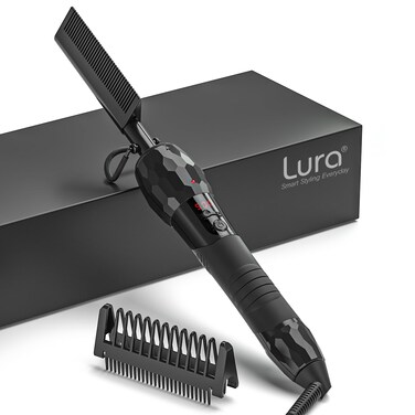 180&deg;F-500&deg;F Electric Hot Comb Straightener for Lace Front Wigs and African American Hair, Digital Display, Pressing Comb for Black Women