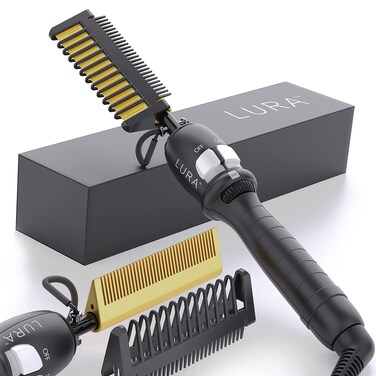 200-500&deg;F Hot Straightening Comb for Wigs: Pressing Tool for Black Hair, Men's Hair Straightener, Women's Hair Heat Styler for Thick and African American Hair