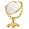 Desktop Cute Stuff Makeup Mirror Retro Heart Shape Tabletop Vanity Cosmetic Mirror Rotating Standing Cosmetic Mirror for Dresser Vanity Desktop Mirrors Bedroom (Golden)