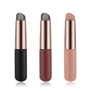 3PCS Silicone Brush for Ombre Nail Art, Reusable Ombre Nail Brush, Portable Chrome Applicator for Nails Silicone Jelly Head Nail Brushes for DIY Gradient Nail Art Tools