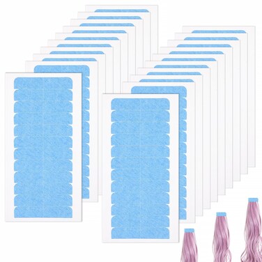 240pcs Hair Extension Tape Tabs Double Sided Extension Tapes for Replacement Adhesive Tape in Tape Replacement for Hair Extensions Human Hair Tape Tabs For Wig Tape(Blue)