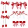 8 Pcs Strawberry Cherry Bow Hair Clip Kawaii Hair Clips Plaid Ribbon Hair Clip School Hair Bows Lace Bow Hair Barrettes Red Bows for Hair Baby Teen Girls