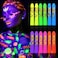 glow in the dark body face paint, 12pcs neon accessories for glow party supplies, UV Crayon Kit neon party decorations for Birthday Party Halloween Masquerade Makeup for Kids Adult