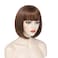 Brown Bob Wig with Bangs Short Brown Wigs for Women Straight Synthetic Hair Wigs 12 Inch Shoulder Length Natural Looking for Daily Use