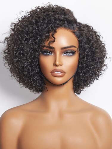 LUVME HAIR 8'' Blunt Cut Bob Wig Human Hair Pre Cut Glueless HD Lace Closure Wig Pre Plucked Mature Boss Side Parted Straigh Human Hair Short Wigs For Women