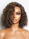 LUVME HAIR 10" Curly Glueless Wigs Human Hair Pre Plucked Pre Cut, Undetectable HD Lace Curly Bob Wig Human Hair Short Black Wig with Blonde Highlights Ready to Go Wig 180 Density