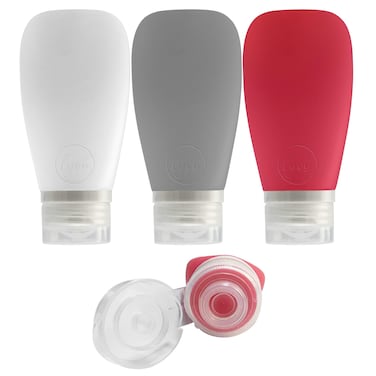 Travel Size Toiletries Silicone Travel Bottles, 3oz Leakproof Refillable TSA Approved Travel Shampoo Bottles, Travel Containers for Men, Airplane Ready Size Bottles, Sports Style