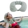 MABOZOO U-Shaped Hot Bathtub Pillow,Inflatable Spa Pillows for Hot Tub with Adjustable Button for Shower, Neck Support Headrest &amp; Leg Pillow for Relaxation Spa Soak in Bathtub
