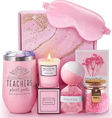 Teacher Gifts for Women, Teacher Appreciation Gifts, Unique Valentines Mothers Day Christmas Gifts for Teacher, Spa Gift Basket Set for Teacher， Thank You Teacher Gifts