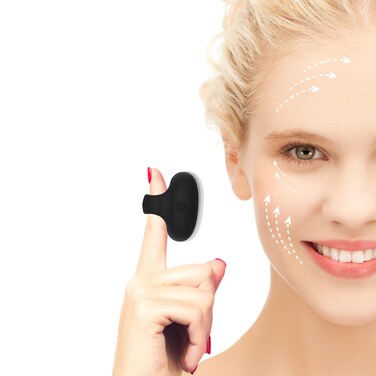 Mini Facial &amp; Eye Skin Care Tools Portable Vibrating USB Rechargeable Handheld Travel Pocket Massager Facial Muscles Tighten Anti-Aging Relieve Eye Dark Circles,Puffiness,Fatigue - Black