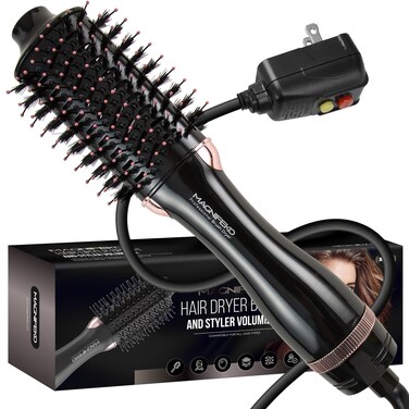 Round Hair Dryer Brush - Hot Air Blow Dryer Brush for Women for Hair Drying, Styling and Volumizing -(Black)