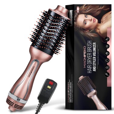 Round Hair Dryer Brush - Hot Air Blow Dryer Brush for Women for Hair Drying, Styling and Volumizing-(Rose Gold)