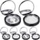 Maitys 6 Pcs Eyelash Packaging Circle Box with Mirror, Eyelash Storage Box Empty Lash Case with Lash Holder for Women(Matte Black)