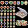 35 Pieces 3D Luxury Nail Art Nail Gems Nail Crystals Gold Nail Diamonds Rhinestones Metal Alloy Glass Rhinestones Nail Charms with Storage Box for Nail Decor DIY Craft Jewelry Making (Classic Style)