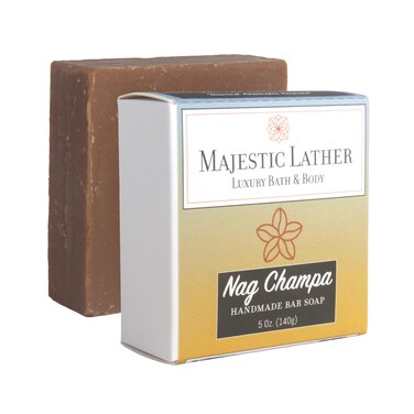 Nag Champa Luxury Handmade Bar Soap for Face &amp; Body. Gentle Cleansing, Moisturizing &amp; Nourishing - Shea Butter &amp; Natural Oils. Cold Process. Vegan. For All Skin Types.5.0 Oz.